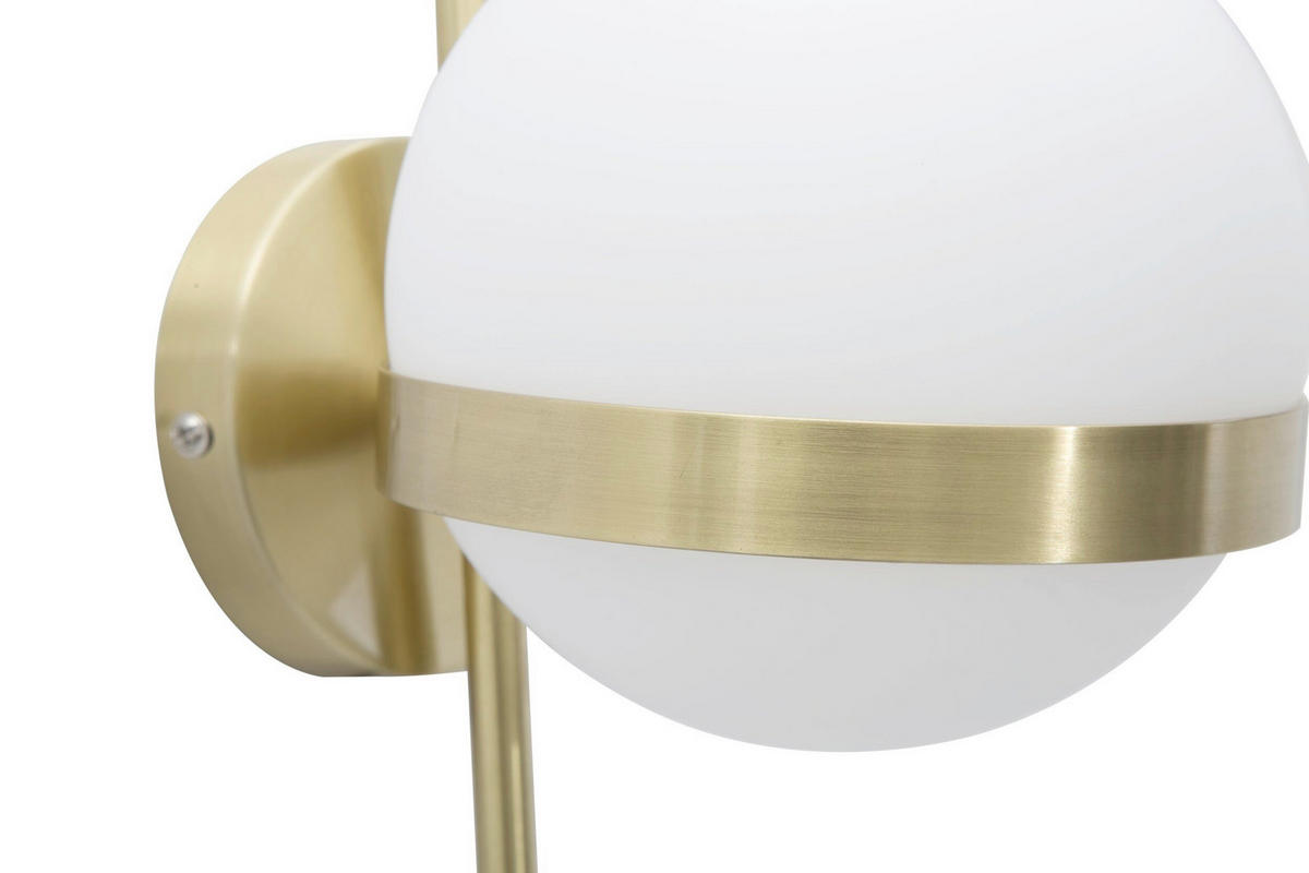 WANDLEUCHTE 15/20/40 cm  - Goldfarben/Weiß, Trend, Glas/Metall (15/20/40cm) - Mauro Ferretti