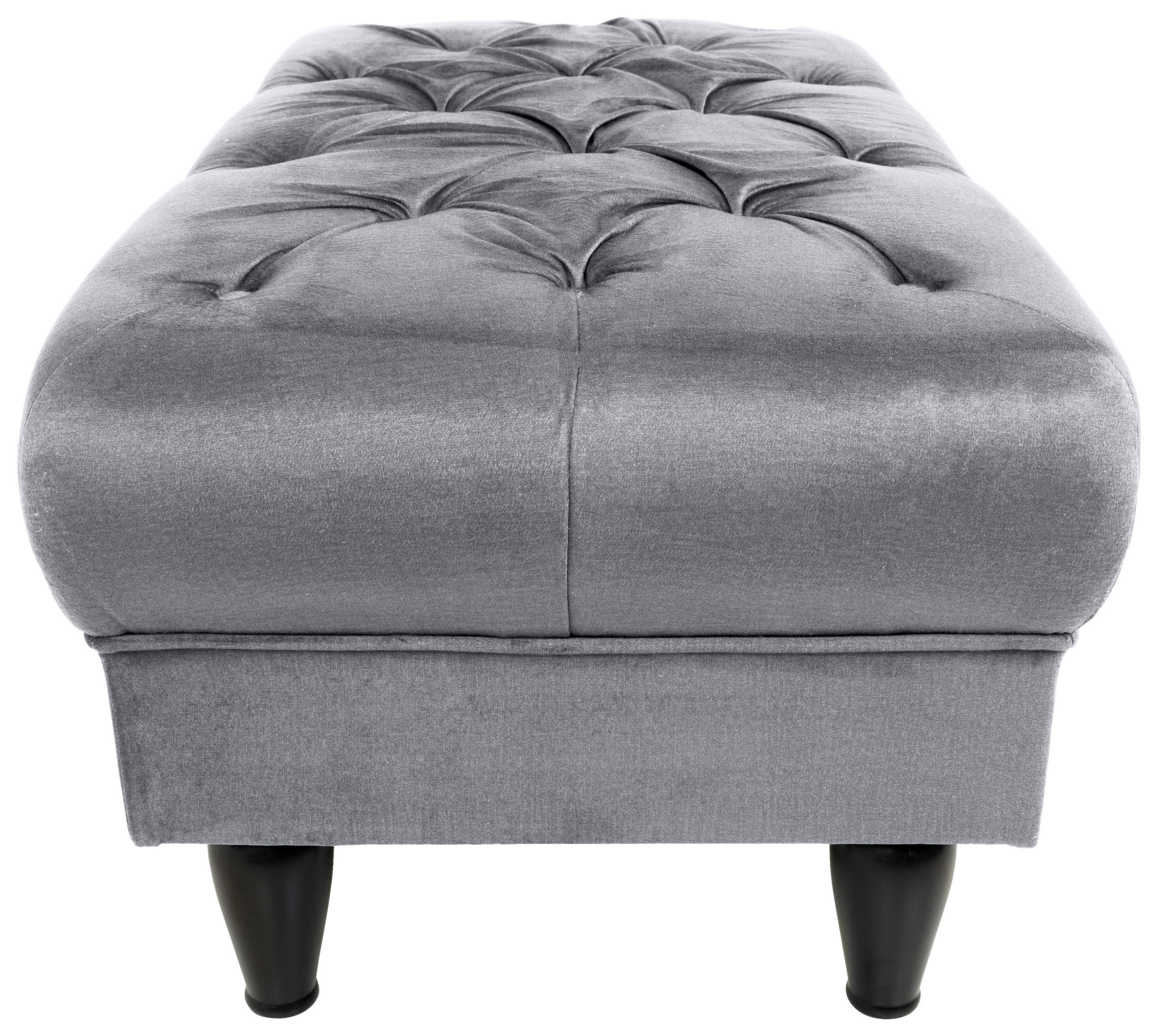 HOCKER Velours Grau  - Schwarz/Grau, Design, Holz/Textil (110/44/56cm) - MID.YOU