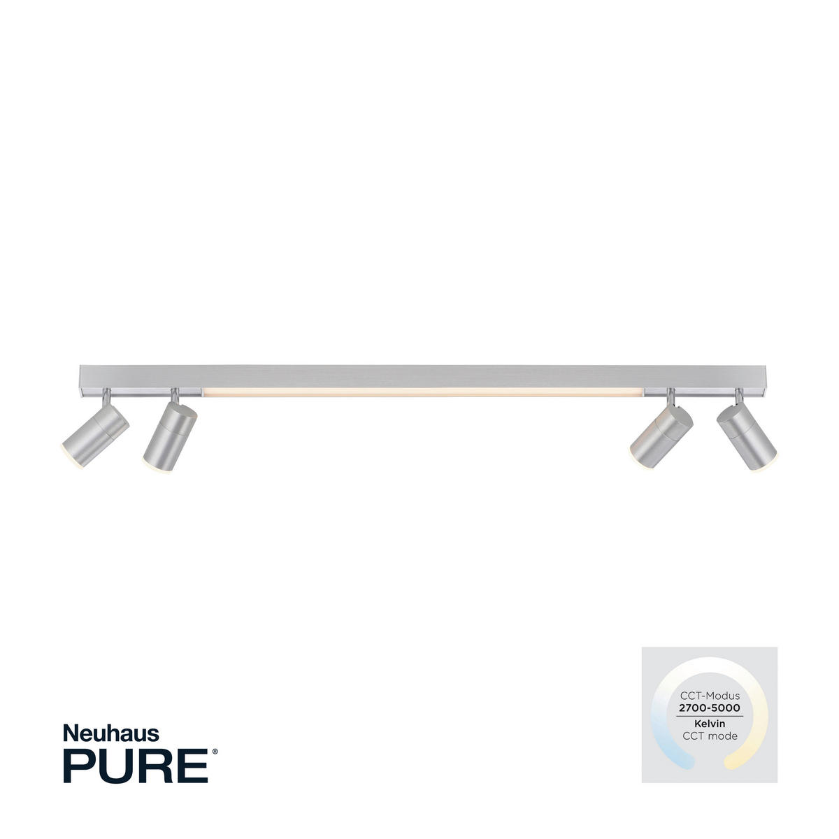 PLAFONIERĂ CU LED - Design, plastic/metal (120/19/5cm)