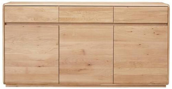 SIDEBOARD Wildeiche massiv Wildeiche Einlegeböden  - Wildeiche, Basics, Holz (179/91/41cm) - Linea Natura