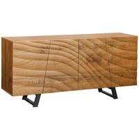 SIDEBOARD  in 160/75/42 cm  - Eichefarben/Schwarz, LIFESTYLE, Holzwerkstoff/Metall (160/75/42cm) - Carryhome