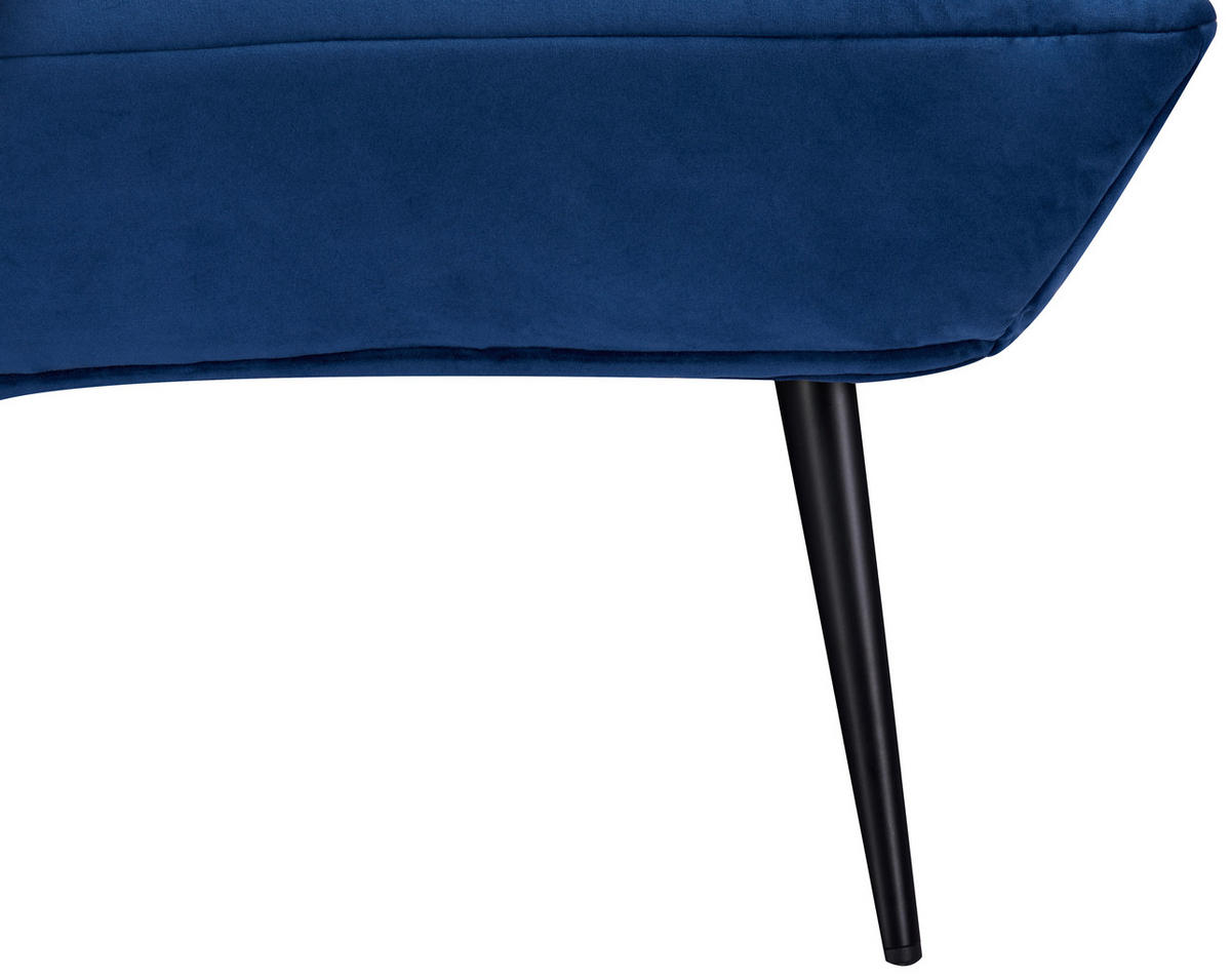 SESSEL Samt Blau    - Blau/Schwarz, MODERN, Textil/Metall (75/92/87cm) - MID.YOU