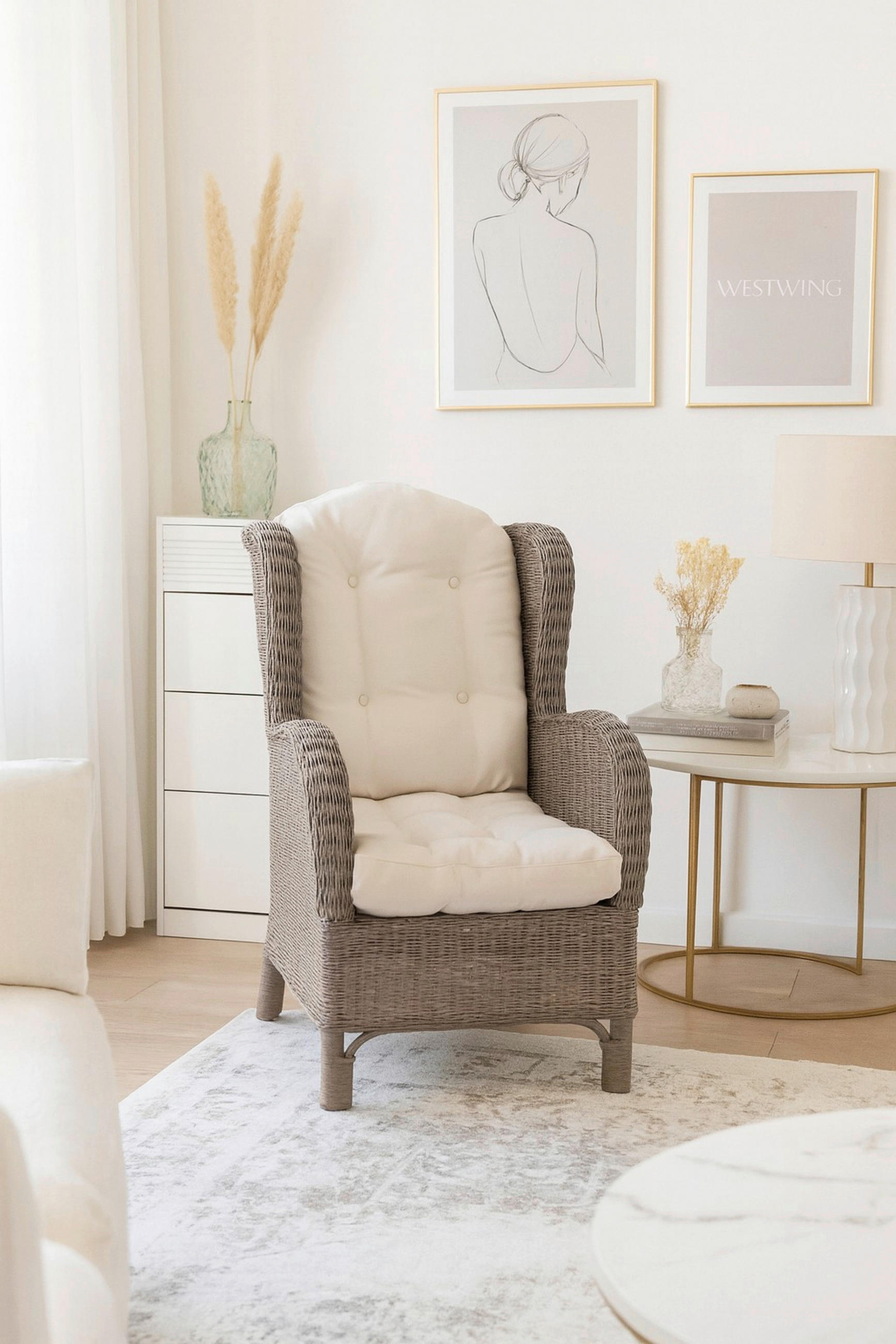 SESSEL Braun    - Creme/Braun, Natur, Holz/Textil (89/66/96cm) - MID.YOU