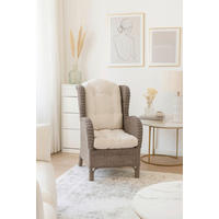 SESSEL Braun    - Creme/Braun, Natur, Holz/Textil (89/66/96cm) - MID.YOU