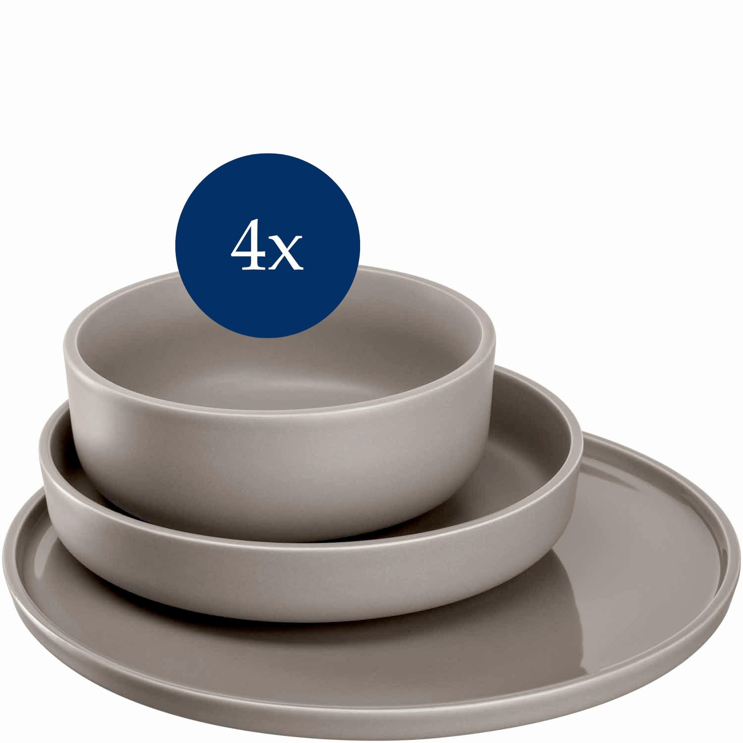 TAFELSERVICE ROMA 12-teilig  - Taupe, Konventionell, Keramik (32,00/35,30/28,70cm) - Leonardo