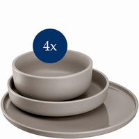 TAFELSERVICE ROMA 12-teilig  - Taupe, KONVENTIONELL, Keramik (32,00/35,30/28,70cm) - Leonardo