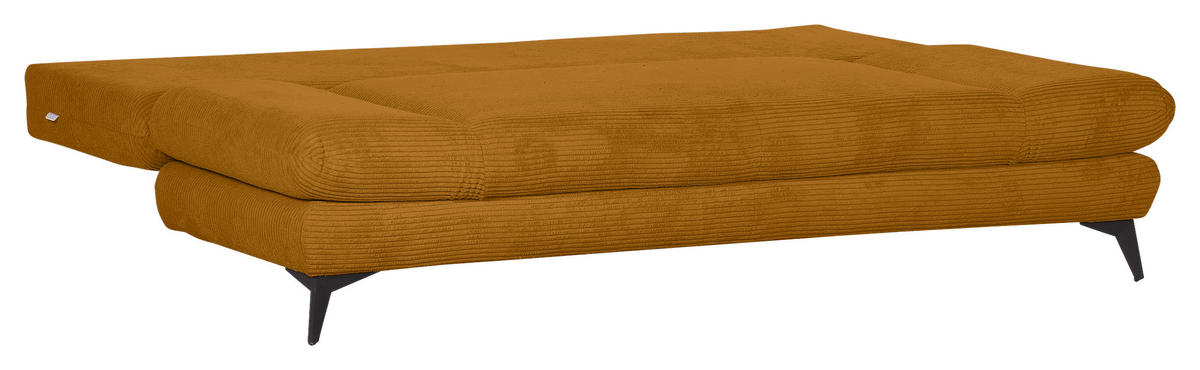 SCHLAFSOFA in Cord Dunkelgelb  - Dunkelgelb/Schwarz, Konventionell, Textil/Metall (200/78/95cm) - home24