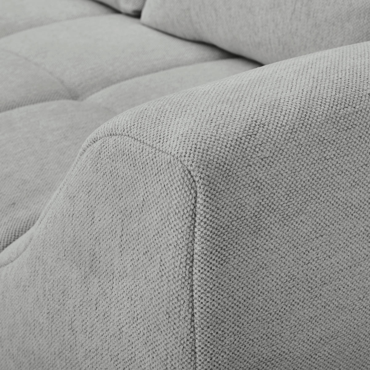 ECKSOFA Grau Flachgewebe  - Buchefarben/Grau, KONVENTIONELL, Holz/Textil (202/306cm) - Carryhome