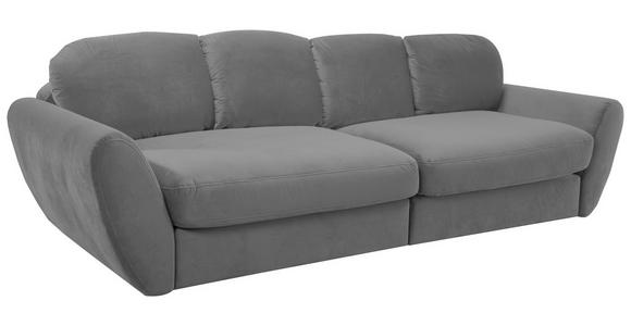 BIGSOFA Flachgewebe Dunkelgrau  - Dunkelgrau/Schwarz, MODERN, Kunststoff/Textil (290/96/113cm) - Cantus