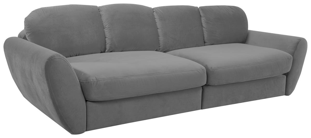 BIGSOFA Flachgewebe Dunkelgrau  - Dunkelgrau/Schwarz, MODERN, Kunststoff/Textil (290/96/113cm) - Cantus