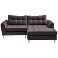 ECKSOFA Braun Chenille  - Buchefarben/Braun, Design, Holz/Textil (216/165cm) - Ti'me