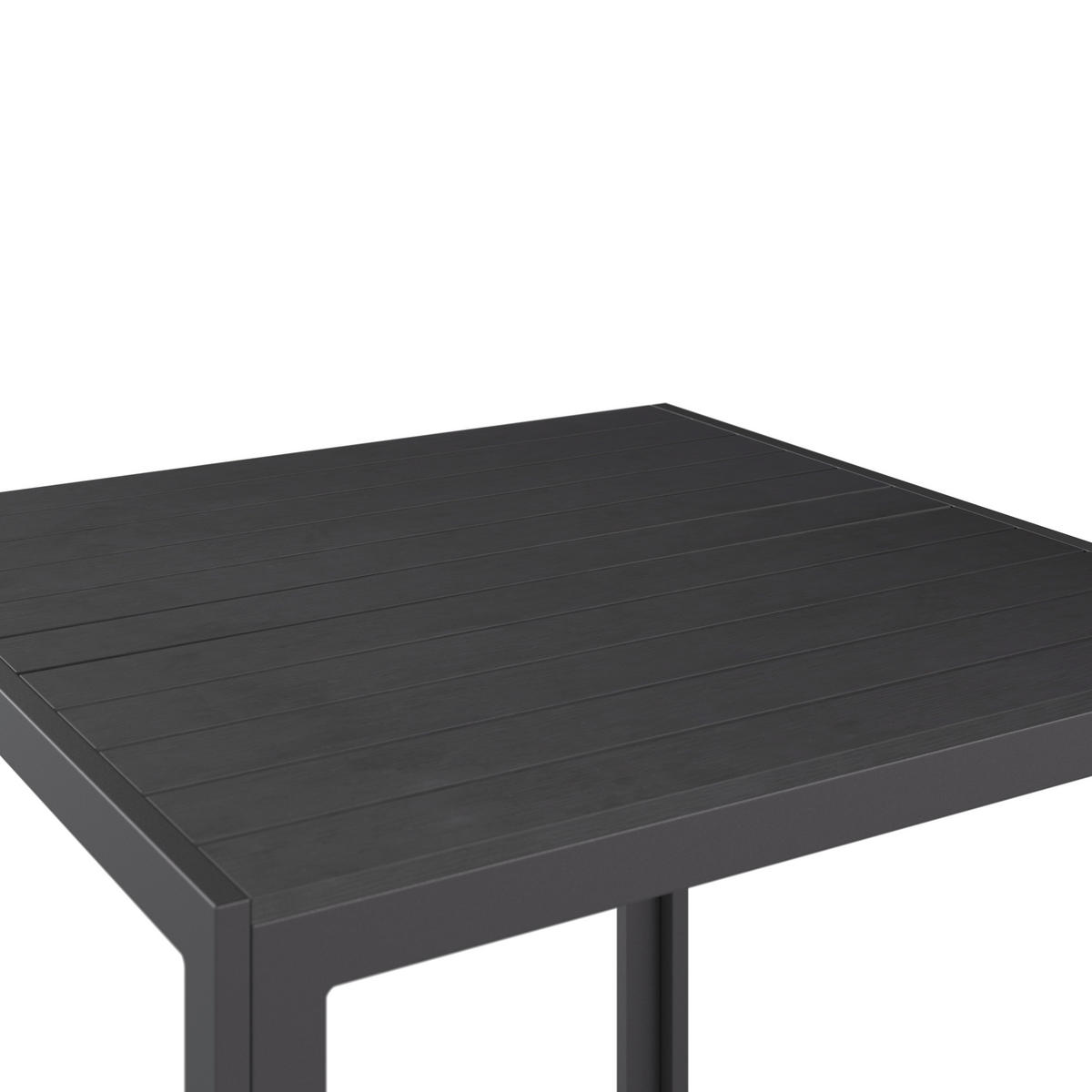 GARTENTISCH Metall, Kunststoff quadratisch  - Schwarz, MODERN, Kunststoff/Metall (75/74/75cm) - Ambia Garden