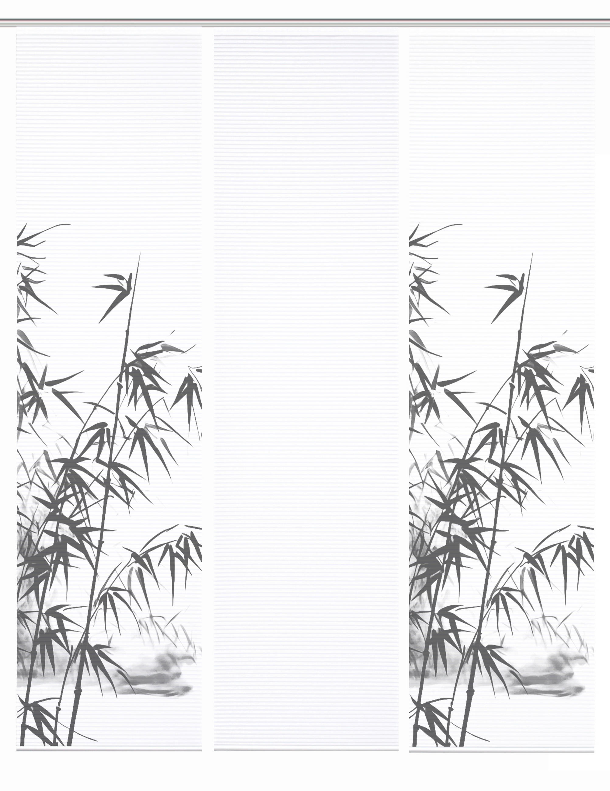 FLÄCHENVORHANG  3 Stück  blickdicht  60/245 cm   - Grau Hochglanz/Weiß, Natur, Textil (60/245cm)