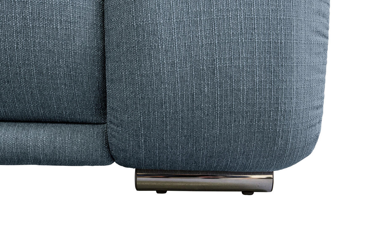 ECKSOFA Blau Struktur  - Chromfarben/Blau, KONVENTIONELL, Textil/Metall (280/310cm) - Carryhome