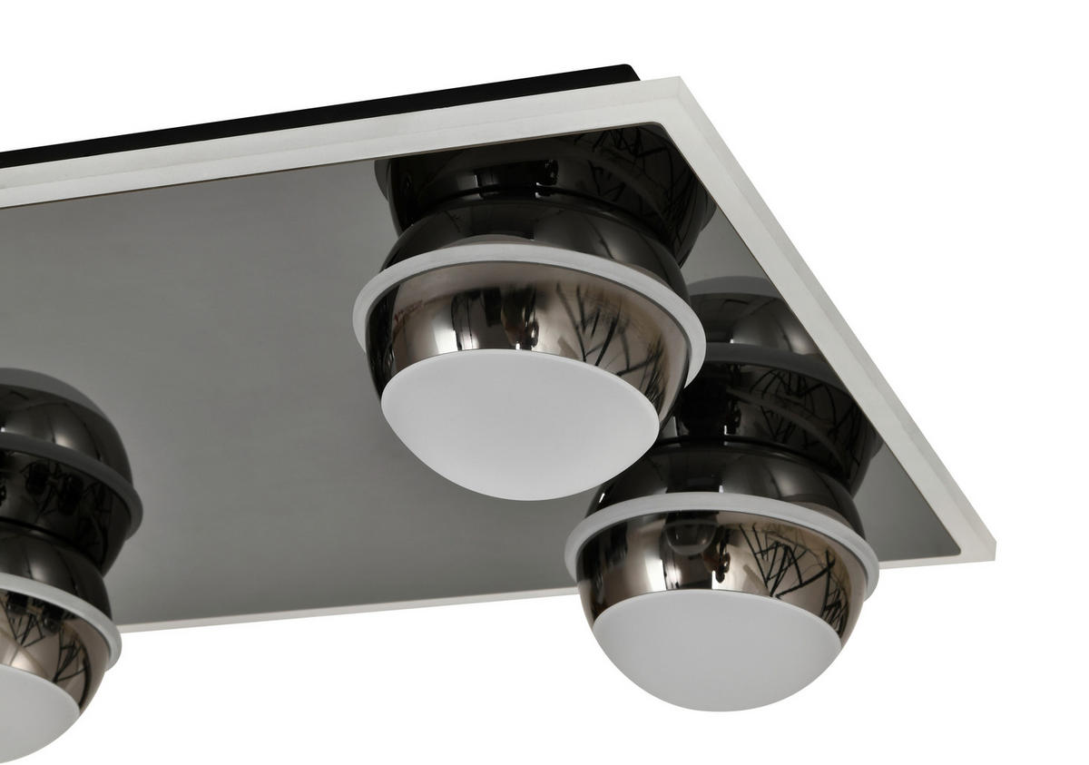 LED-DECKENLEUCHTE Biarritz 74/32/12,5 cm  - Schwarzchrom, Design, Kunststoff/Metall (74/32/12,5cm)