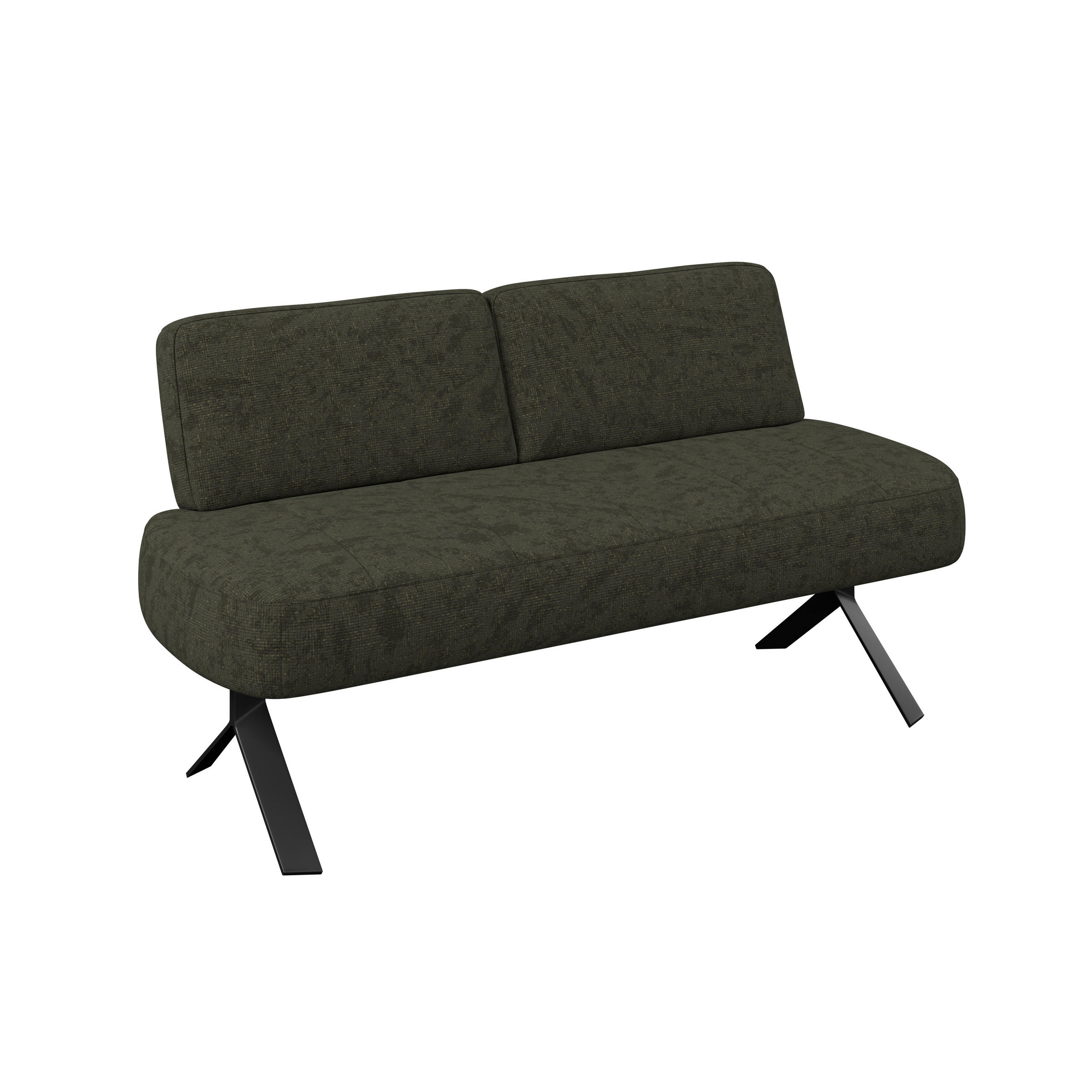 SITZBANK 162/83/71 cm Webstoff Grün  - Schwarz/Grün, MODERN, Textil/Metall (162/83/71cm) - Livetastic