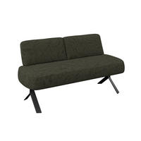 SITZBANK 162/83/71 cm Webstoff Grün  - Schwarz/Grün, MODERN, Textil/Metall (162/83/71cm) - Livetastic