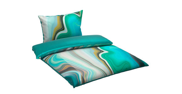 BETTWÄSCHE CUBY Satin 140/200 cm  - Petrol, KONVENTIONELL, Textil (140/200cm) - Novel