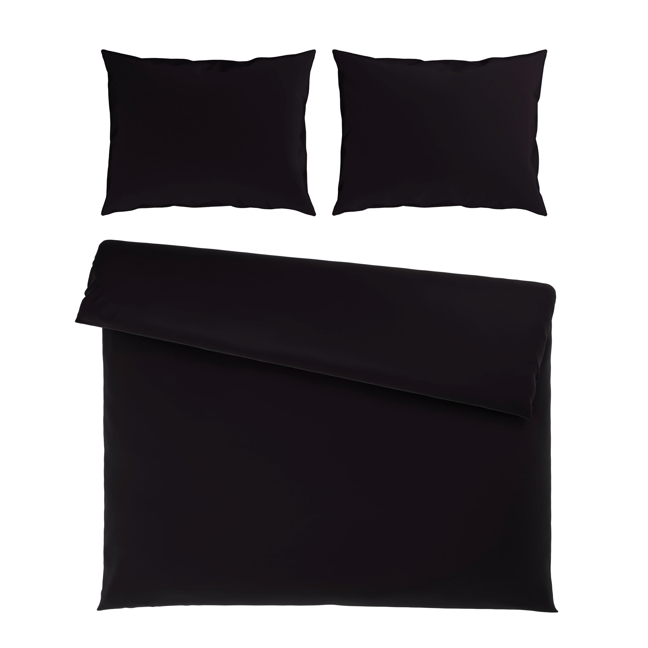 BETTWÄSCHESET 2-teilig TANJA Satin 200/210 cm  - Schwarz, Basics, Textil (200/210cm) - Novel
