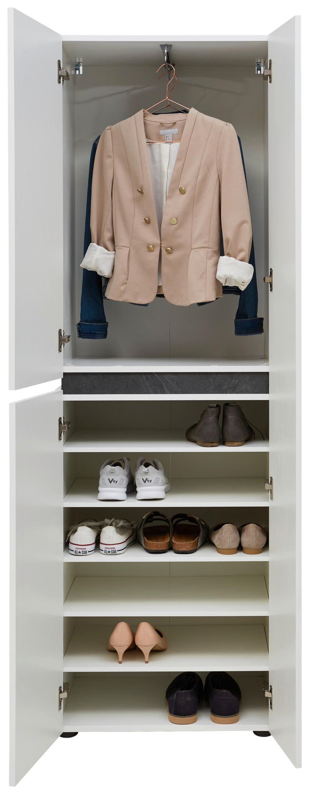 GARDEROBENSCHRANK  in  - Anthrazit/Weiß, Design, Holzwerkstoff (60,5/190/42,6cm) - Voleo