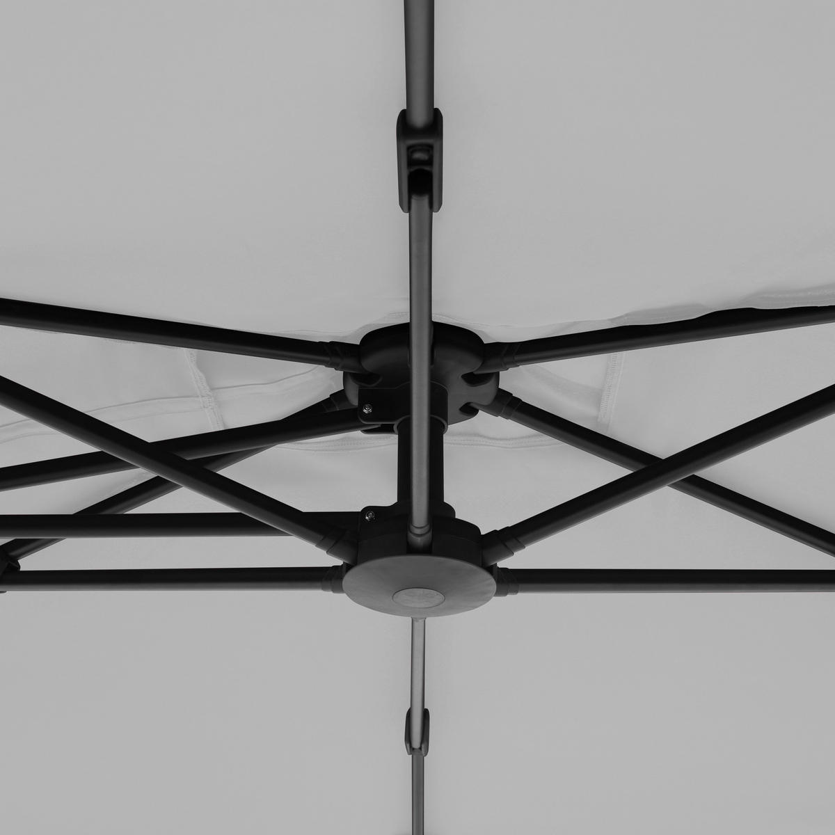 AMPELSCHIRM ca. 240x135 cm  - Hellgrau/Schwarz, Basics, Textil/Metall (240/135cm) - Doppler