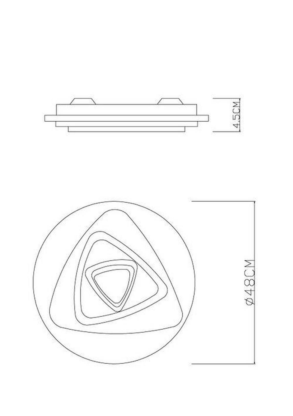 LED-DECKENLEUCHTE 46 W  50/6 cm    - Weiss/Anthrazit, Design, Kunststoff/Metall (50/6cm) - Globo