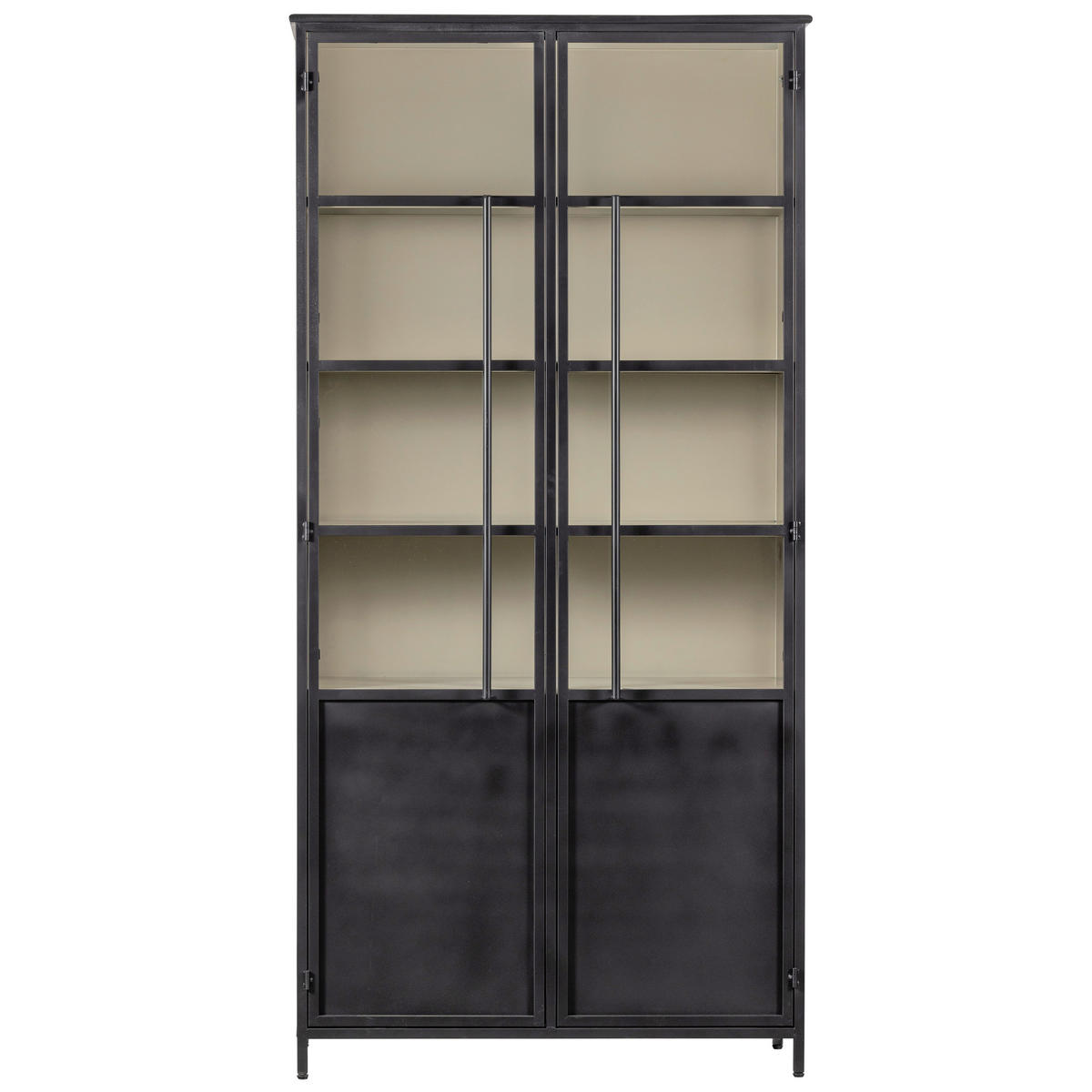 VITRINE in Schwarz  - Schwarz, Design, Glas/Metall (96/200/40cm) - Livetastic