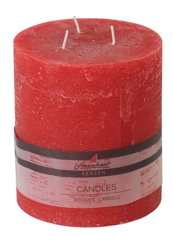 SVIEČKA S TROMI KNÔTMI - červená, Basics (12/14cm) - Steinhart