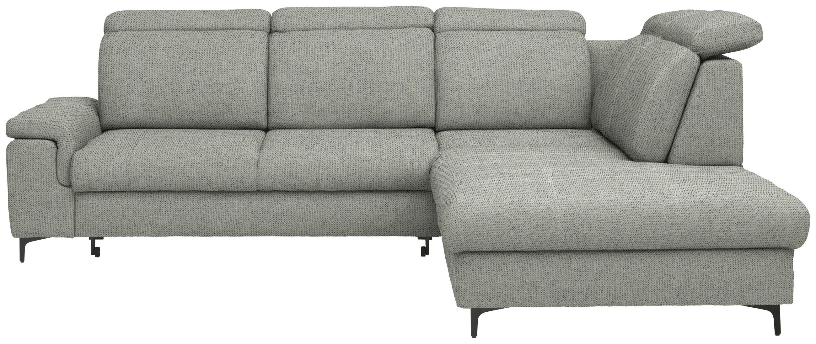 ECKSOFA Struktur Graubraun  - Graubraun/Schwarz, Design, Textil/Metall (292/270cm) - Stylife