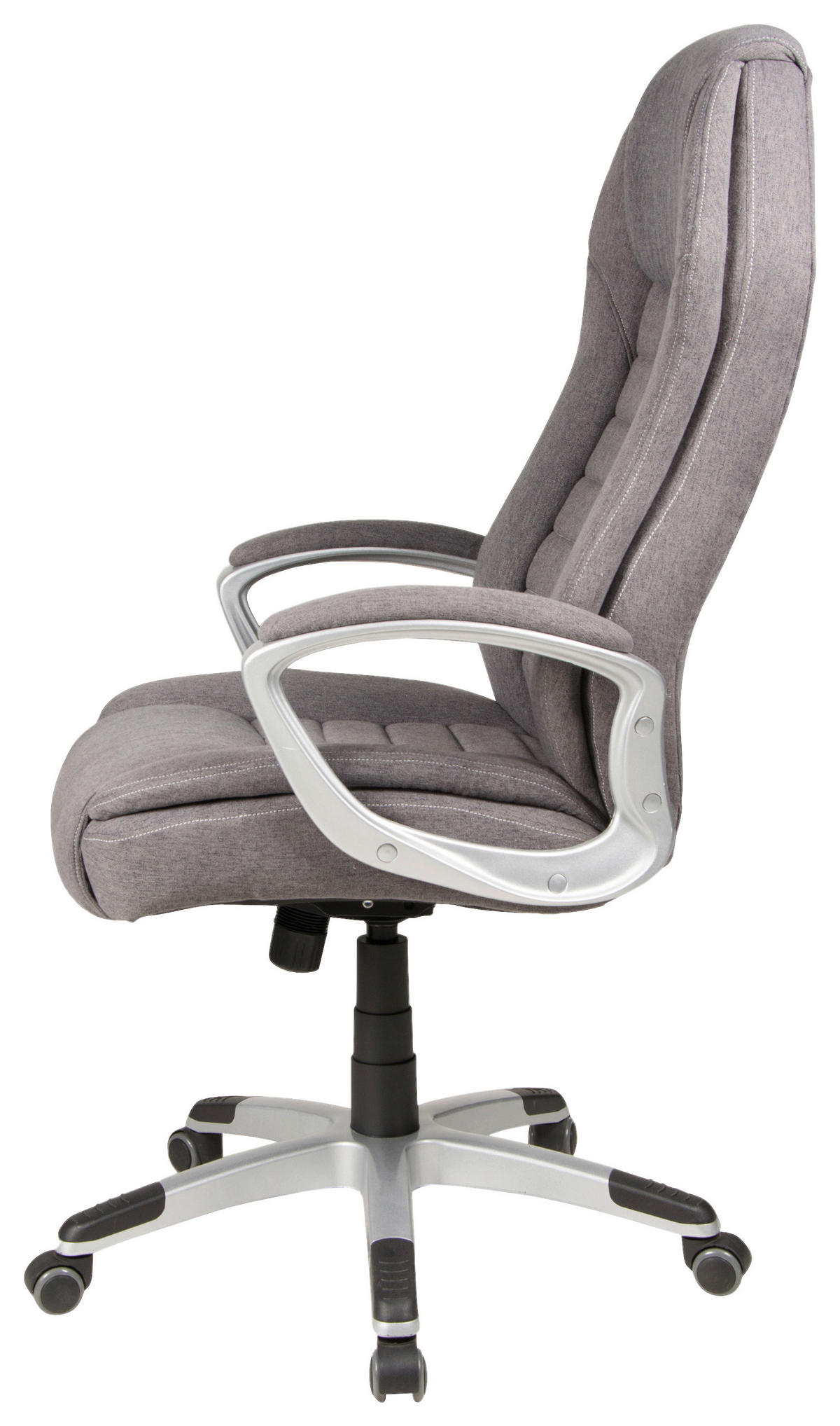 CHEFSESSEL Webstoff Dunkelgrau  - Dunkelgrau/Silberfarben, KONVENTIONELL, Kunststoff/Textil (66/116-124/66cm) - Boxxx