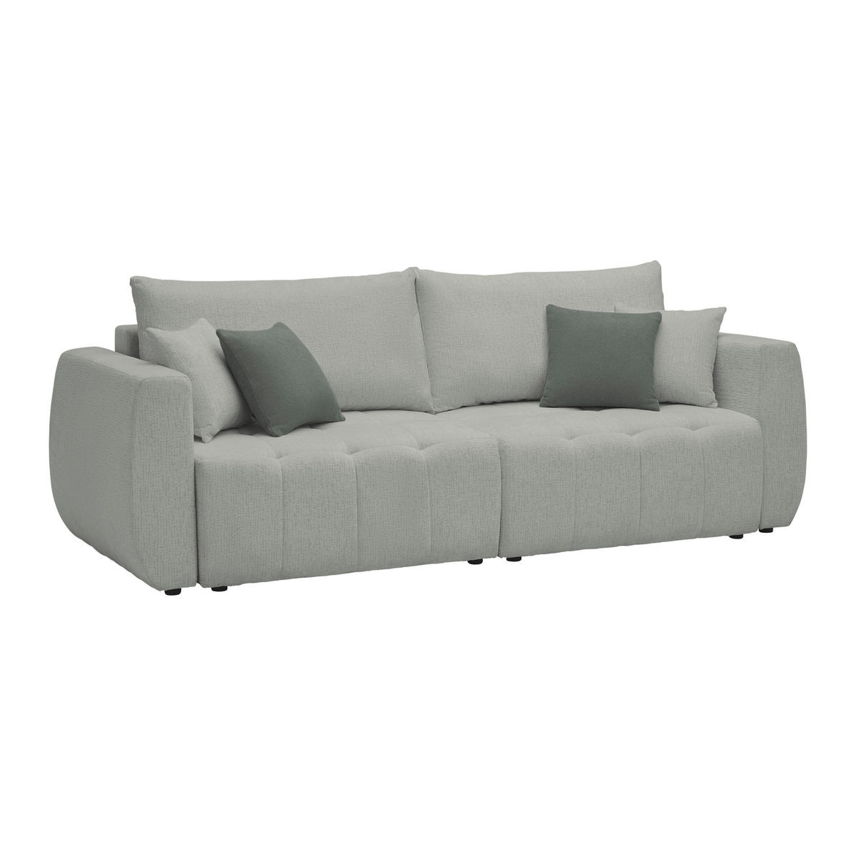SCHLAFSOFA in Chenille, Jacquard Hellgrau  - Hellgrau/Schwarz, Kunststoff/Textil (245/74-90/104cm) - MID.YOU