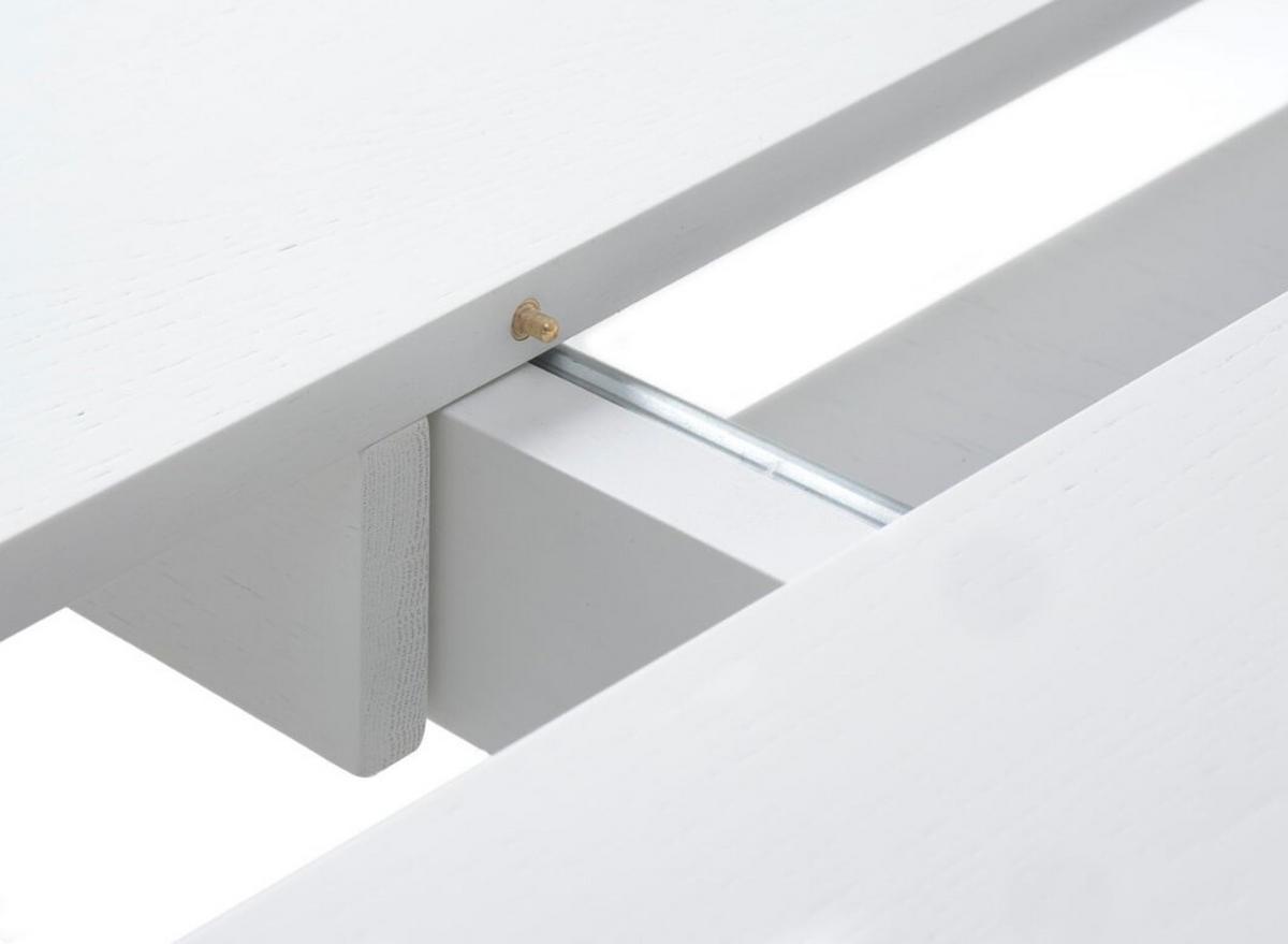 MATBORD vit rund  utdragbar  - vit, Trend, trämaterial (120-167/120/75cm) - home24