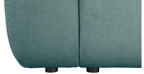 ECKSOFA Petrol Velours  - Petrol/Schwarz, KONVENTIONELL, Kunststoff/Textil (298/168cm) - Carryhome