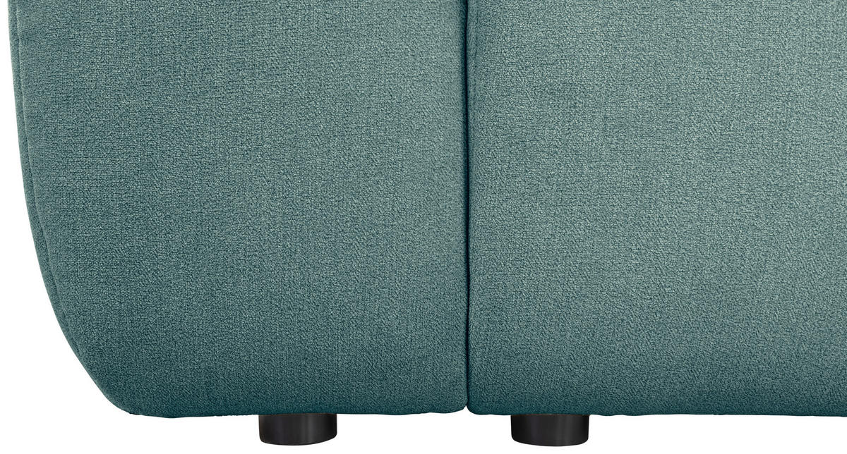 ECKSOFA in Velours Petrol  - Petrol/Schwarz, Konventionell, Kunststoff/Textil (298/168cm) - Carryhome