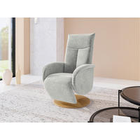 RELAXSESSEL GLENDALE E Flachgewebe Kopfteilverstellung, Rücken echt    - Eichefarben/Hellgrau, KONVENTIONELL, Holzwerkstoff/Textil (75/112/82cm) - Sit & More