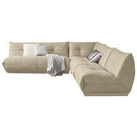 ECKSOFA Creme Lederlook  - Creme, Trend, Textil (285/315cm) - Livetastic