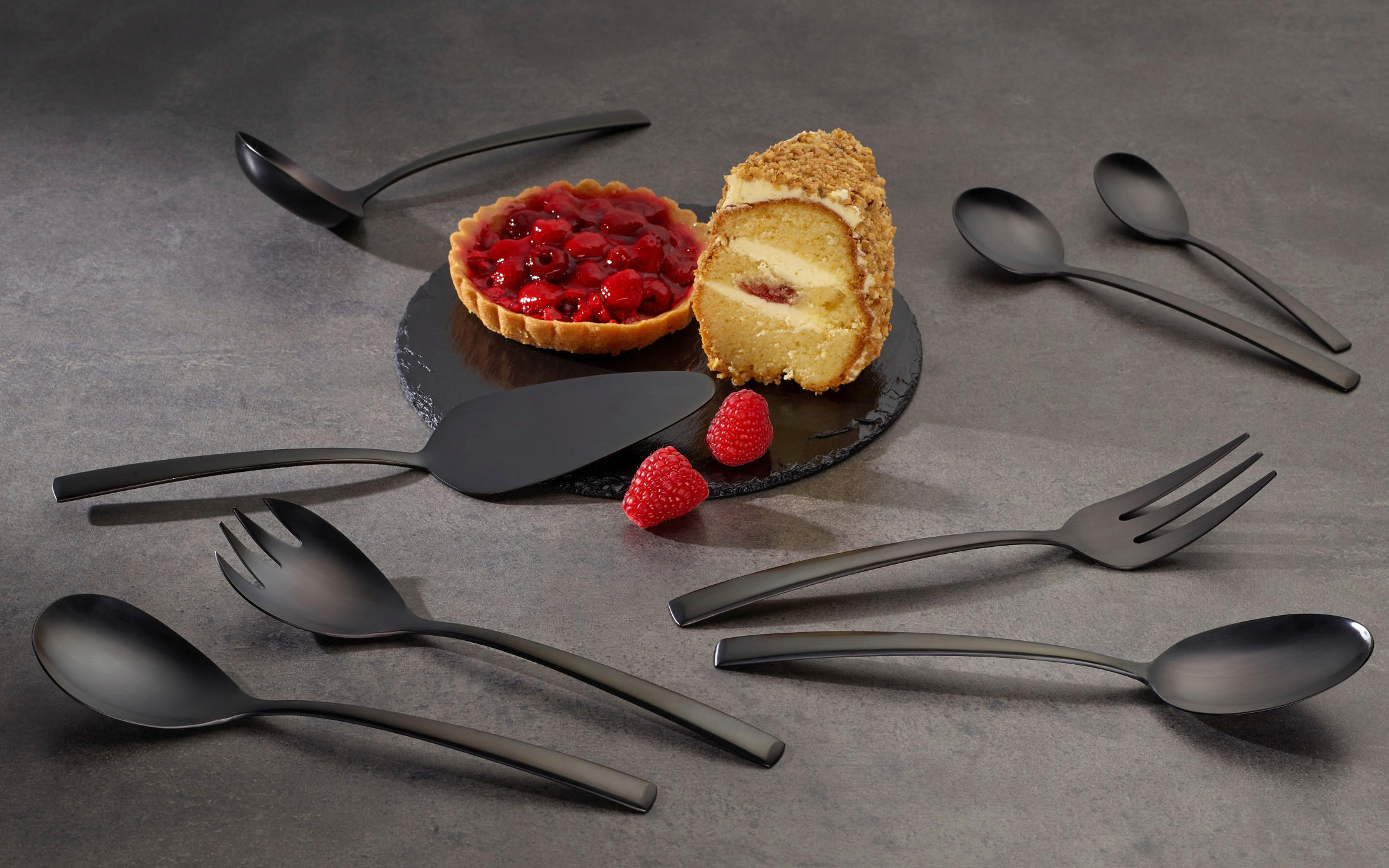BESTECKSET Avelino 68-teilig Edelstahl  - Schwarz, Basics, Metall - Echtwerk