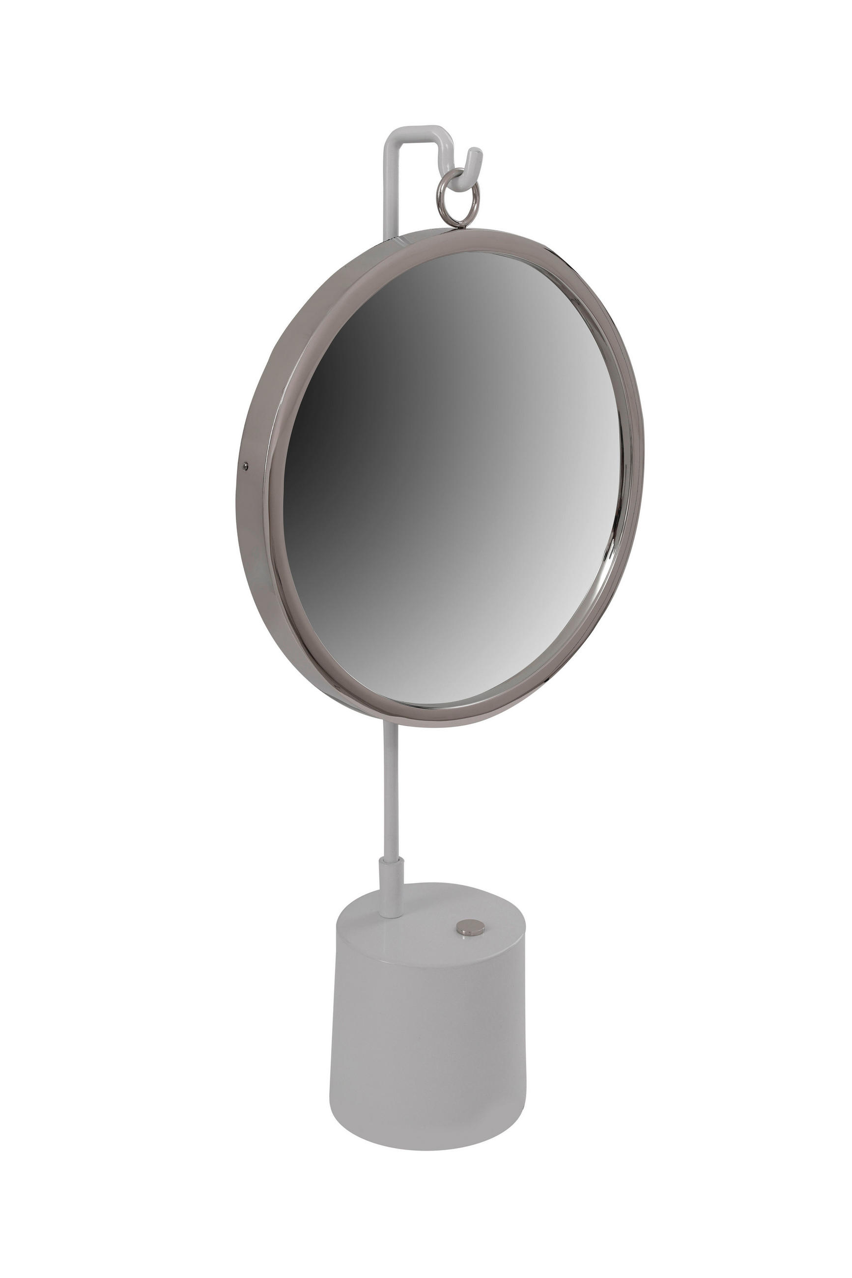SCHMINKSPIEGEL  - Silberfarben/Weiß, LIFESTYLE, Glas/Metall (30/65/13cm) - Kayoom