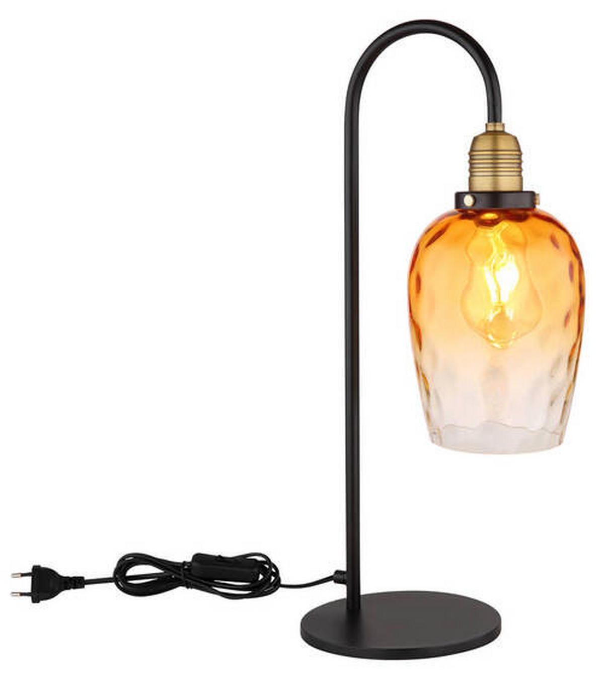 BORDSLAMPA 24,5/18/55 cm   - mässingsfärgad/svart, Basics, metall/glas (24,5/18/55cm) - Globo