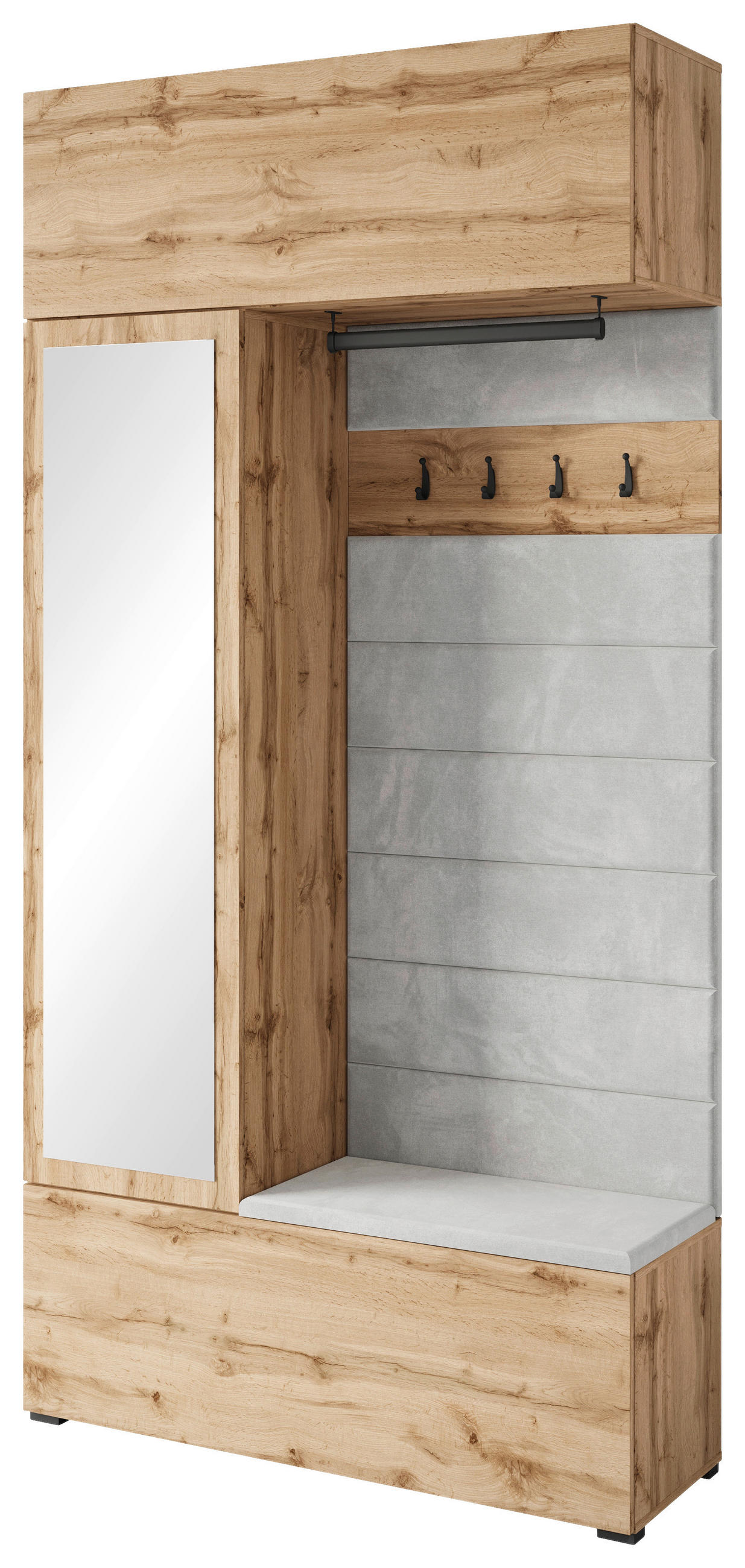 GARDEROBE  in 115/231,9/37,5 cm  - Eiche Wotan, Trend, Holzwerkstoff/Textil (115/231,9/37,5cm) - Livetastic