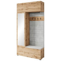 GARDEROBE  in 115/231,9/37,5 cm  - Eiche Wotan, Trend, Holzwerkstoff/Textil (115/231,9/37,5cm) - Livetastic