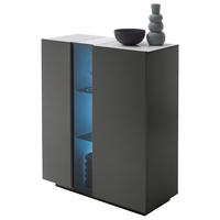 HIGHBOARD  in 96/115/42 cm  - Dunkelgrau, Natur, Glas/Holzwerkstoff (96/115/42cm) - Novel