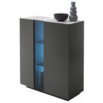 HIGHBOARD  in 96/115/42 cm  - Dunkelgrau, Natur, Glas/Holzwerkstoff (96/115/42cm) - Novel