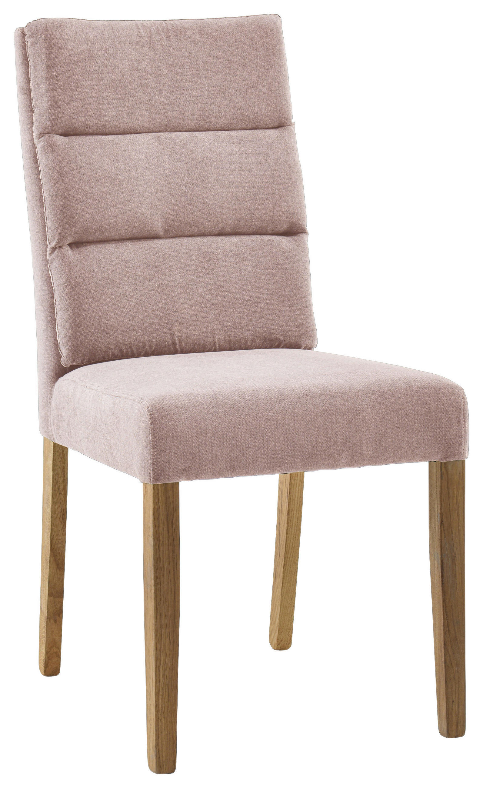 STUHL Webstoff Eichefarben, Altrosa Eiche massiv  - Eichefarben/Altrosa, KONVENTIONELL, Holz/Textil (47/95/64cm) - Cantus