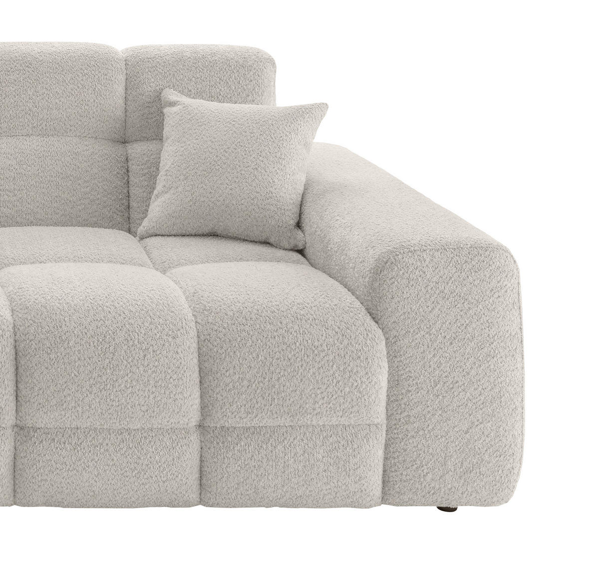 VIERSITZER-SOFA in Bouclé Weiß  - Schwarz/Weiß, MODERN, Kunststoff/Textil (300/87/120cm) - Livetastic