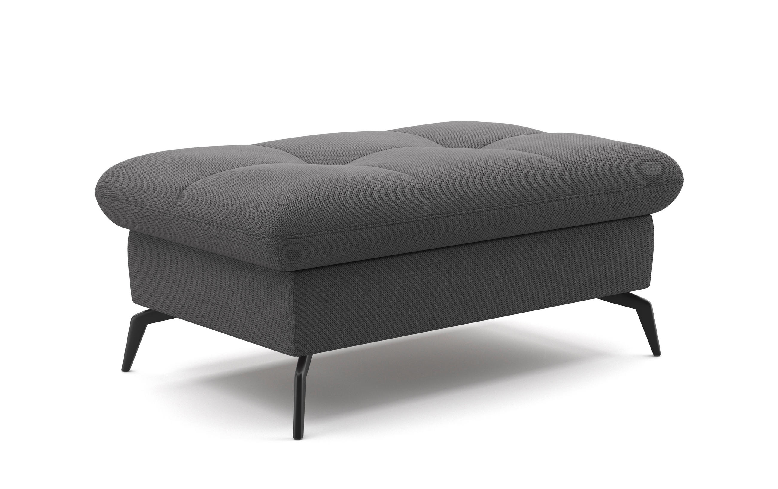 HOCKER in Textil Grau  - Schwarz/Grau, Konventionell, Textil/Metall (102/47/69cm) - Sit & More