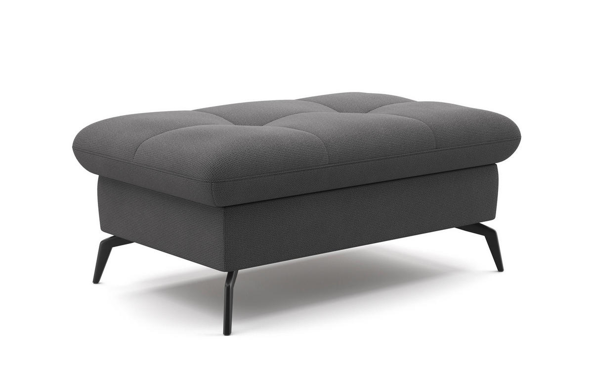 HOCKER in Textil Grau  - Schwarz/Grau, Konventionell, Textil/Metall (102/47/69cm) - Sit & More