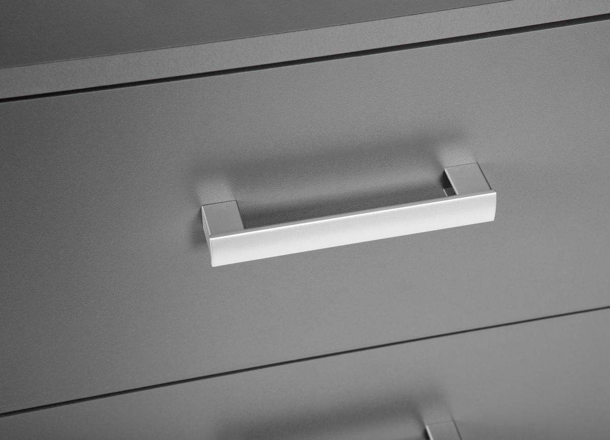KOMMODE  in  - Silberfarben/Graphitfarben, Basics, Holzwerkstoff/Metall (41,2/40/91,50cm) - MID.YOU