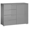 KOMMODE Spice, 100/80/40 cm, 4 Schublade(n)  - Silberfarben/Grau, Basics, Holzwerkstoff/Kunststoff (100/80/40cm) - Carryhome