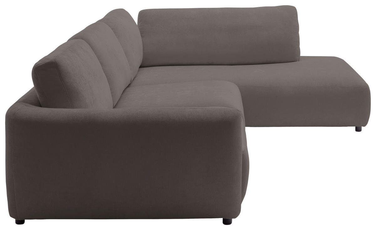 ECKSOFA  in Chenille Dunkelbraun  307/224 cm  - Dunkelbraun/Schwarz, KONVENTIONELL, Kunststoff/Textil (307/224cm) - Hom`in
